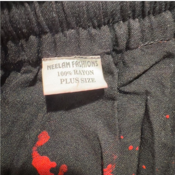 Neelam Fashions Boho Maxi Skirt Red Black Plus Size 1X/2X, Whimsigoth Festival - Picture 10 of 10